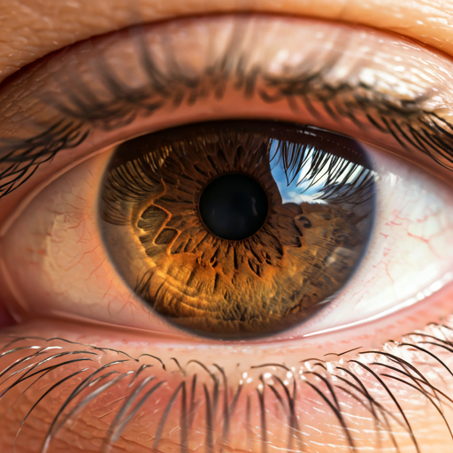نمای نزدیک عنبیه چشم