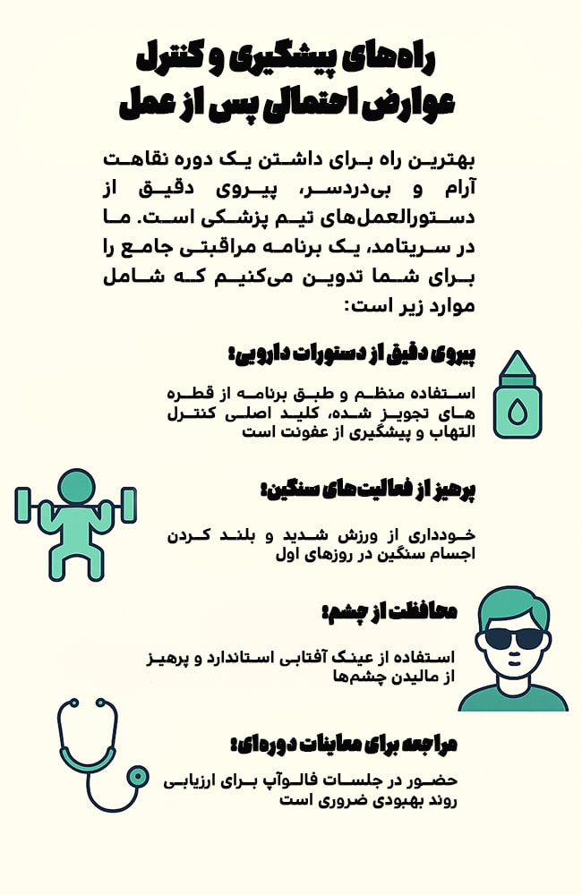 راه‌های پیشگیری و کنترل عوارض احتمالی پس از عمل