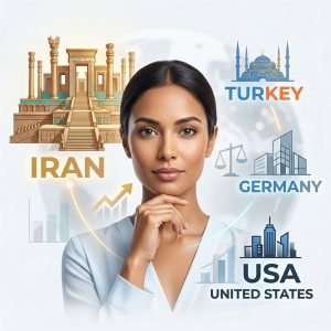 نمایش حضور بین‌المللی رویال آی کالر در ایران، ترکیه، آلمان و ایالات متحده آمریکا برای خدمات تغییر رنگ چشم دائمی