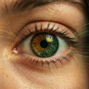 تغییر رنگ دائمی چشم با روش ETP در کلینیک رویال آی کالر — چشم سبز طلایی با افکت دیجیتال فناوری پیشرفته